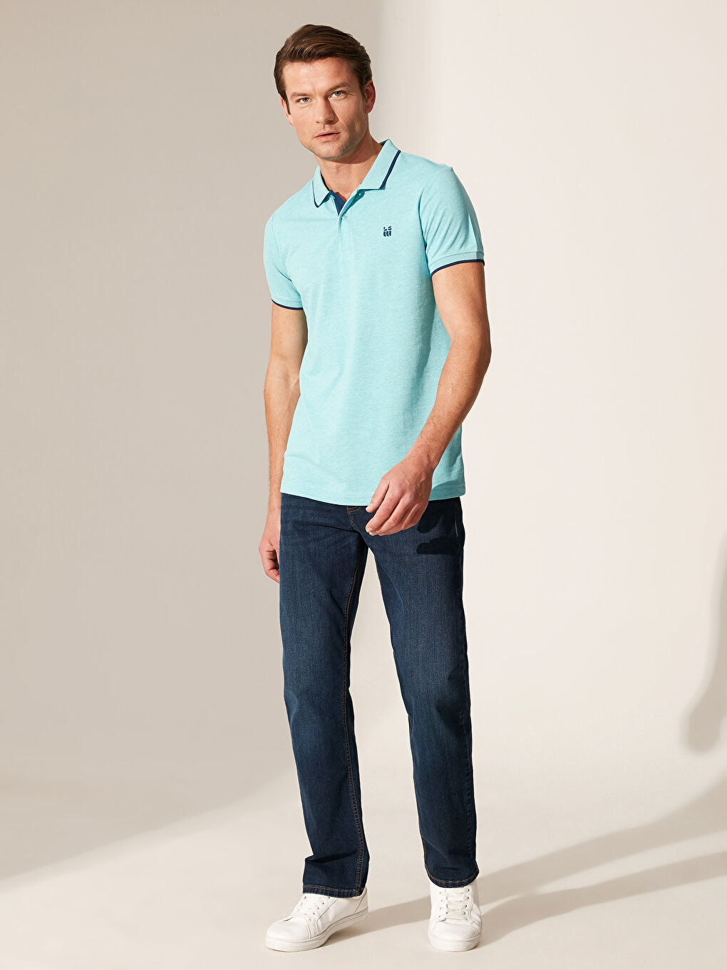 Футболка с воротником поло, базовая, с коротким рукавом, из ткани пике-3