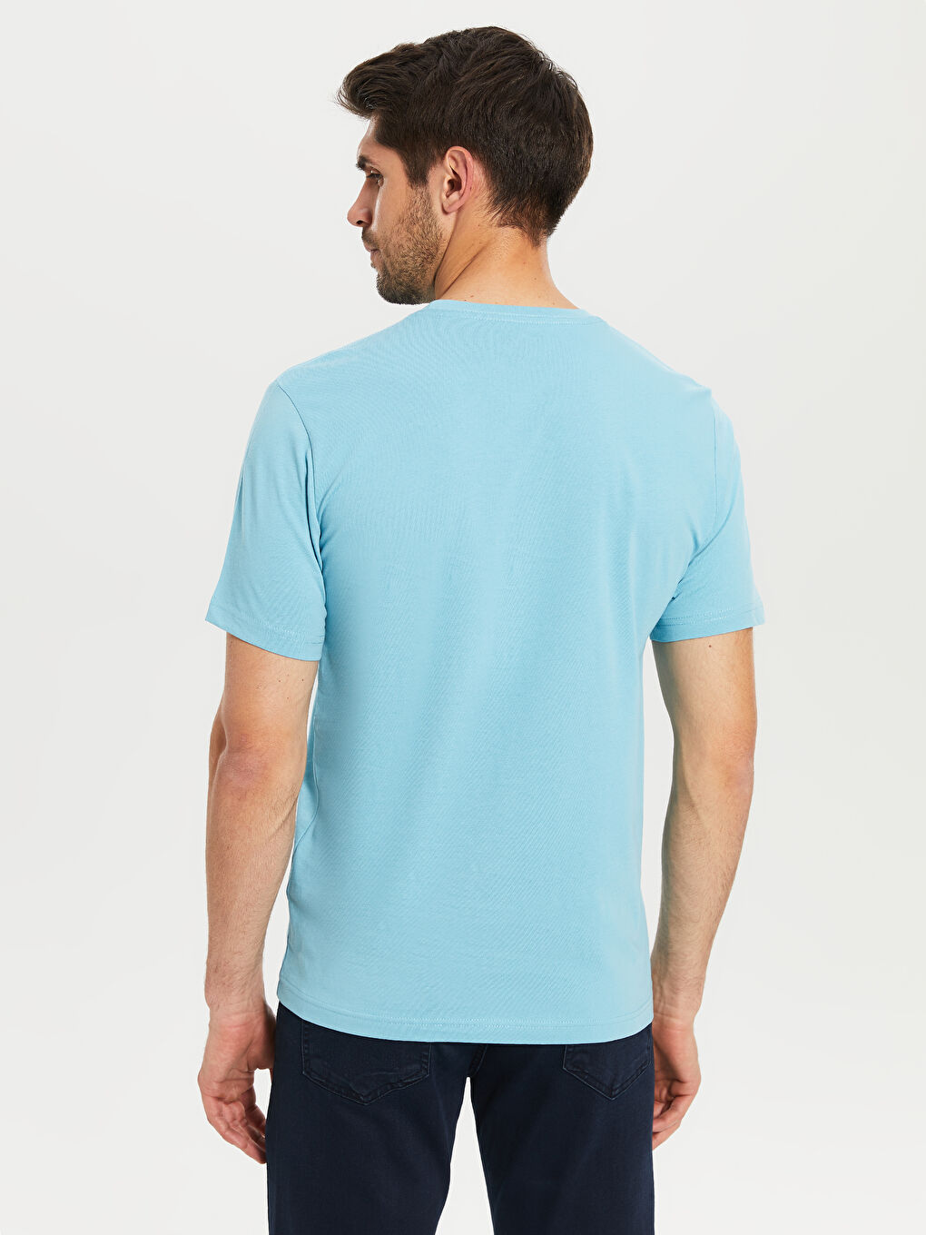 Mavi Bisiklet Yaka Basic Penye Tişört-3