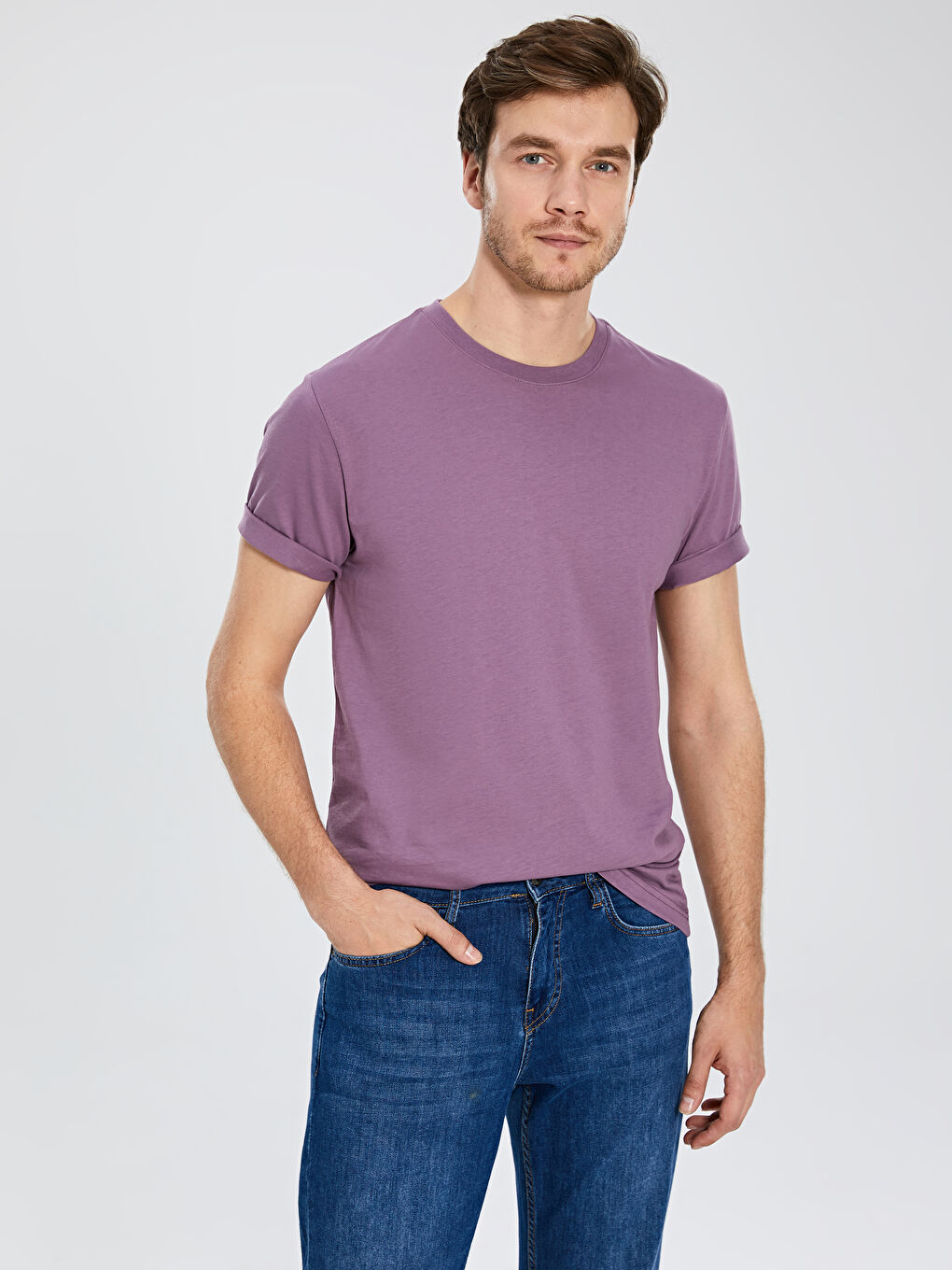 Mürdüm Bisiklet Yaka Basic Penye Tişört-1