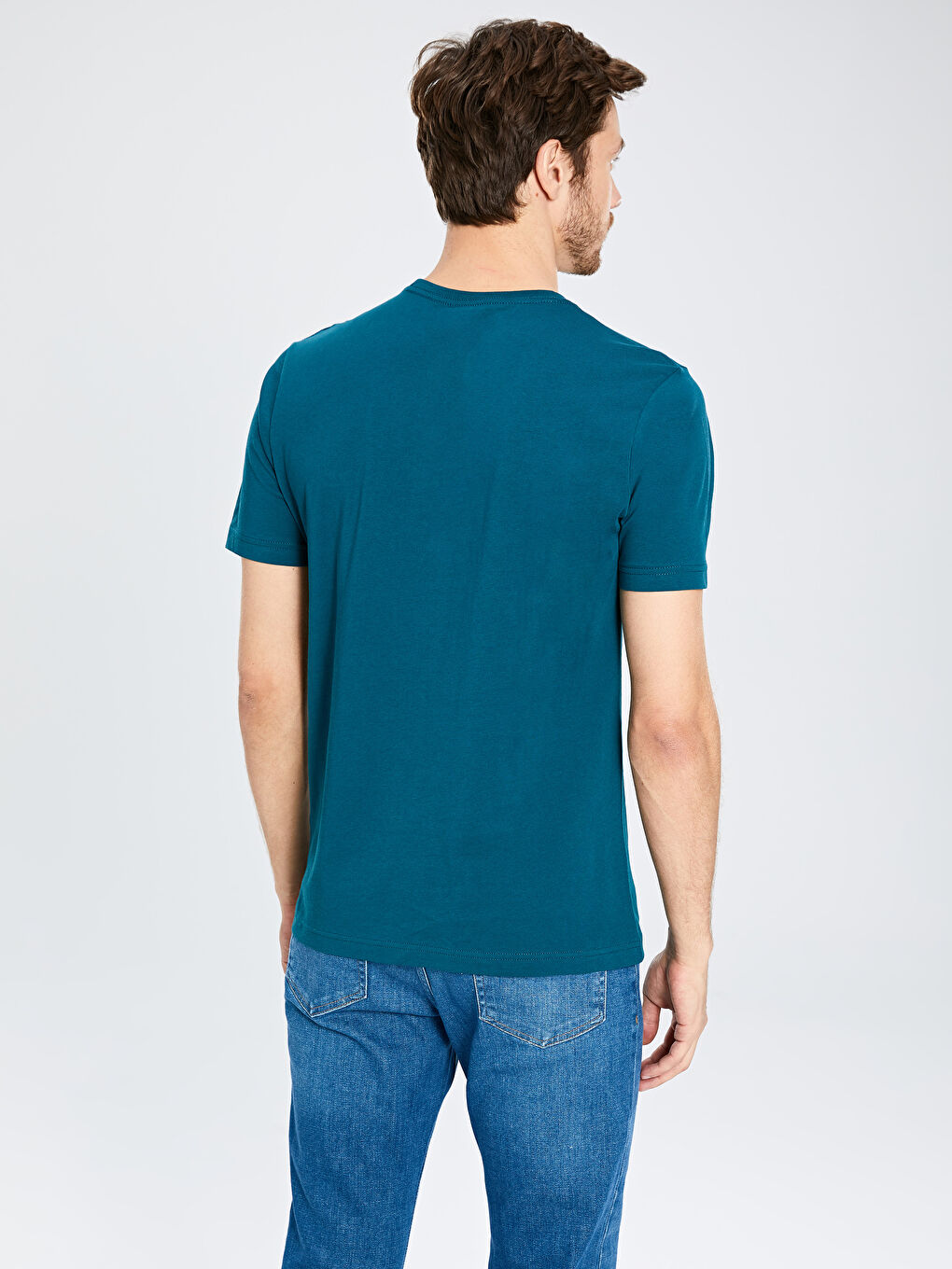 Базовая футболка из чесаного хлопка с круглым вырезом-2