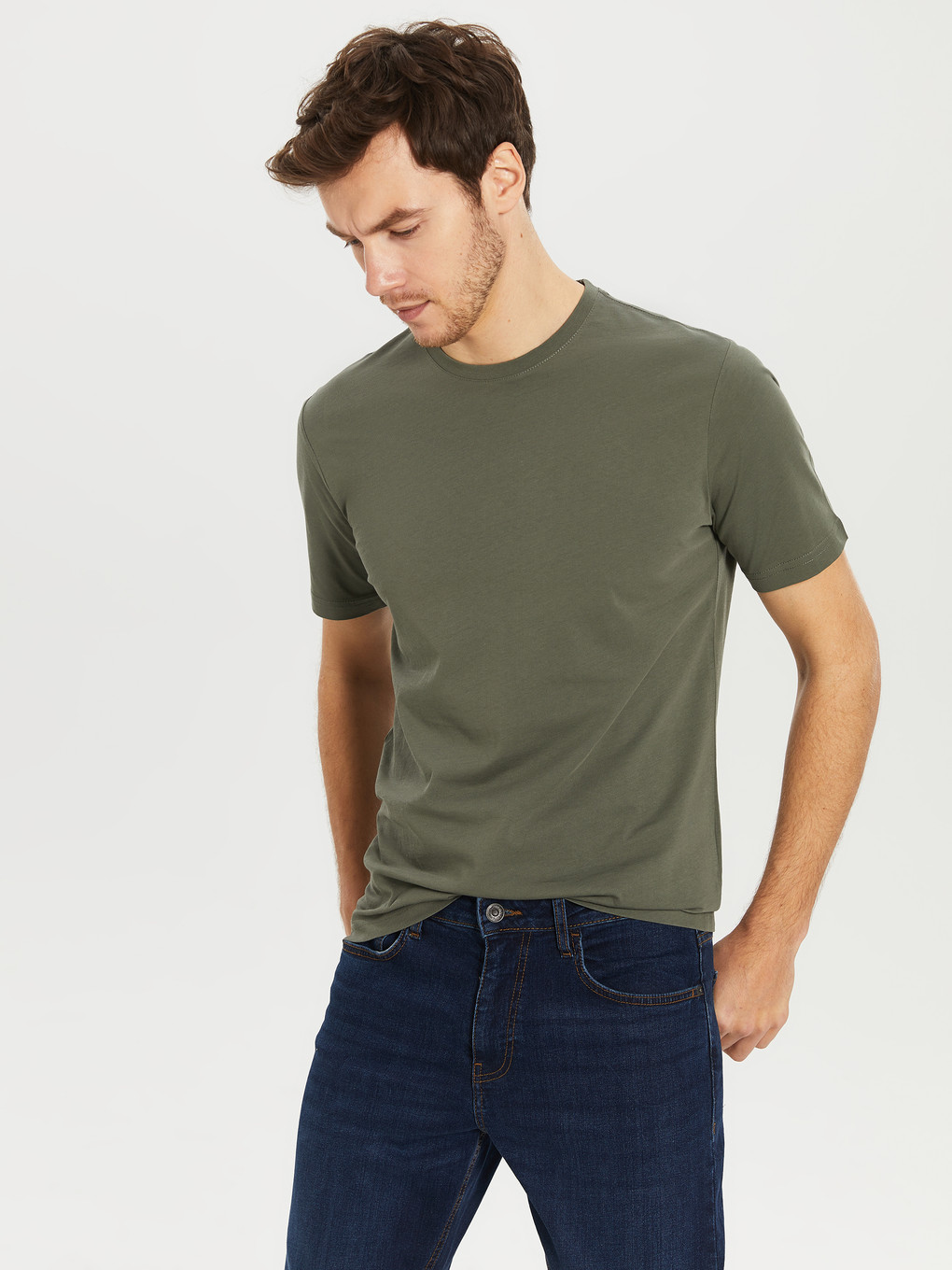 Crew Neck Basic Combed Cotton T-shirt