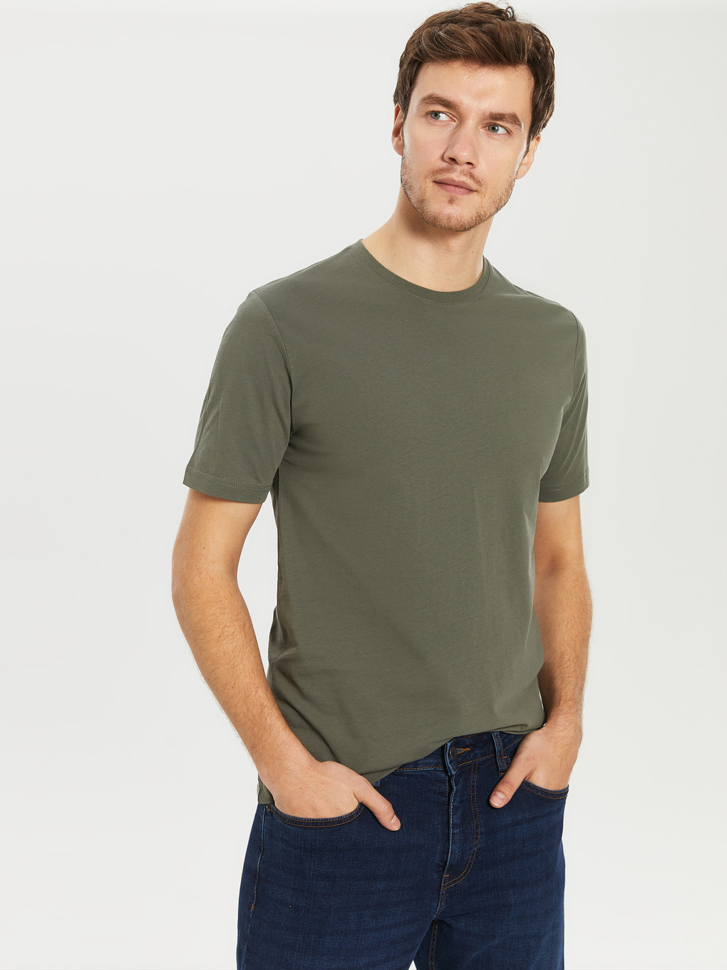 Crew Neck Basic Combed Cotton T-shirt-2