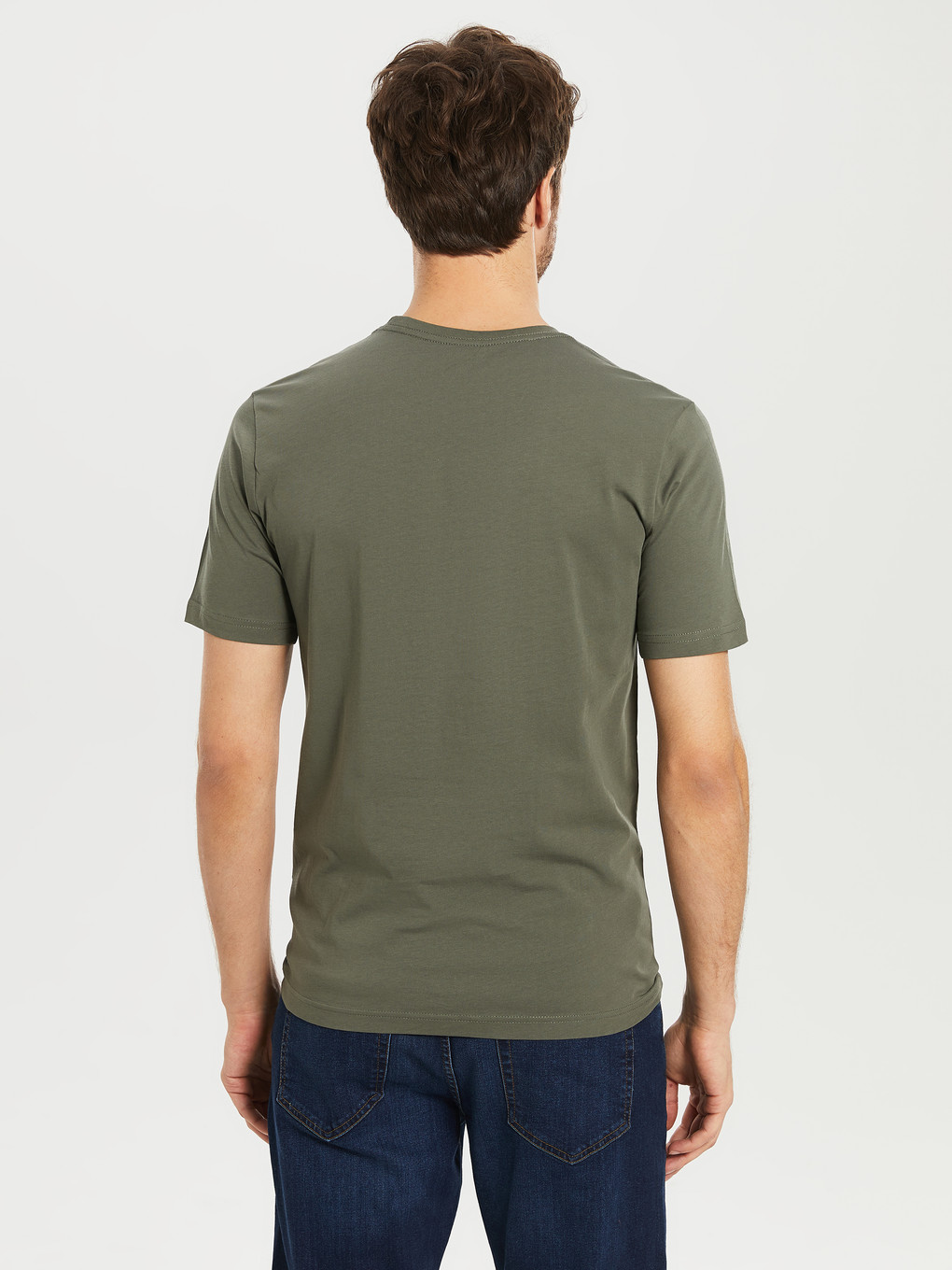 Crew Neck Basic Combed Cotton T-shirt-3