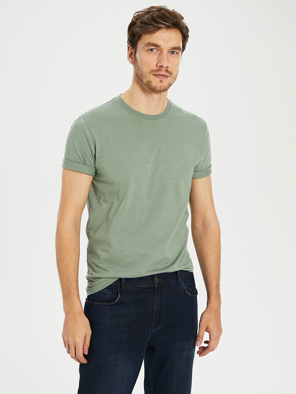 Crew Neck Basic Combed Cotton T-Shirt-1