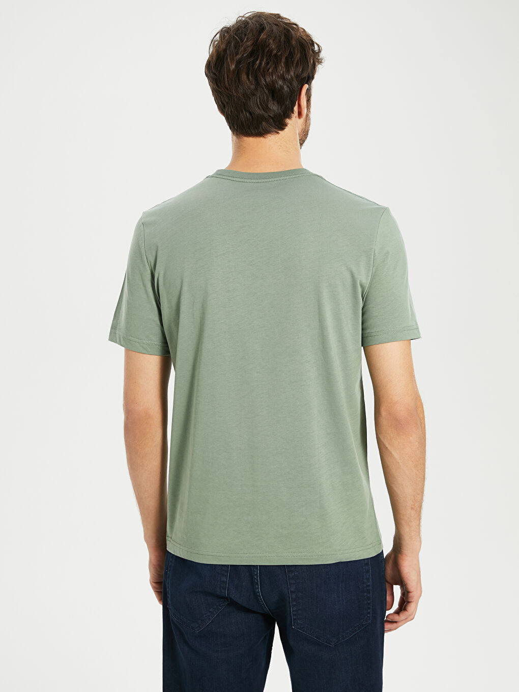 Crew Neck Basic Combed Cotton T-Shirt-2