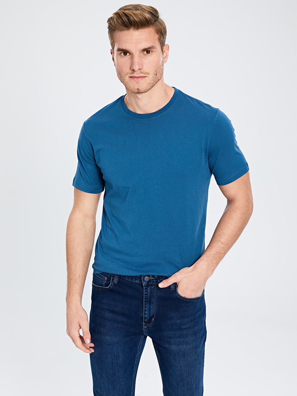 Crew Neck Basic Combed Cotton T-shirt