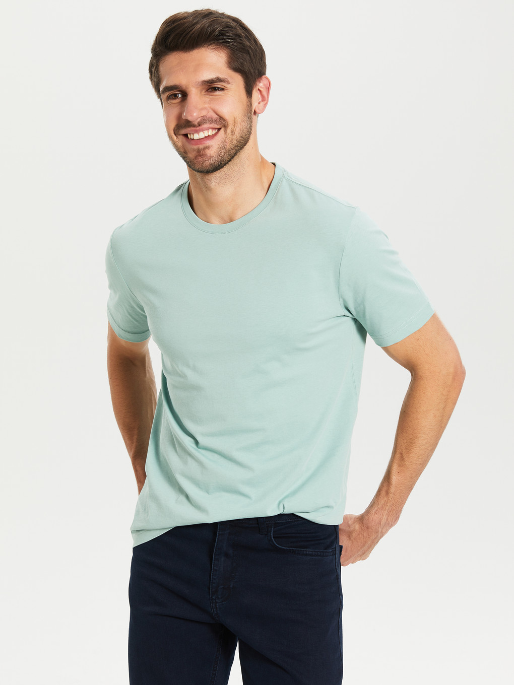 Crew Neck Basic Combed Cotton T-shirt-1