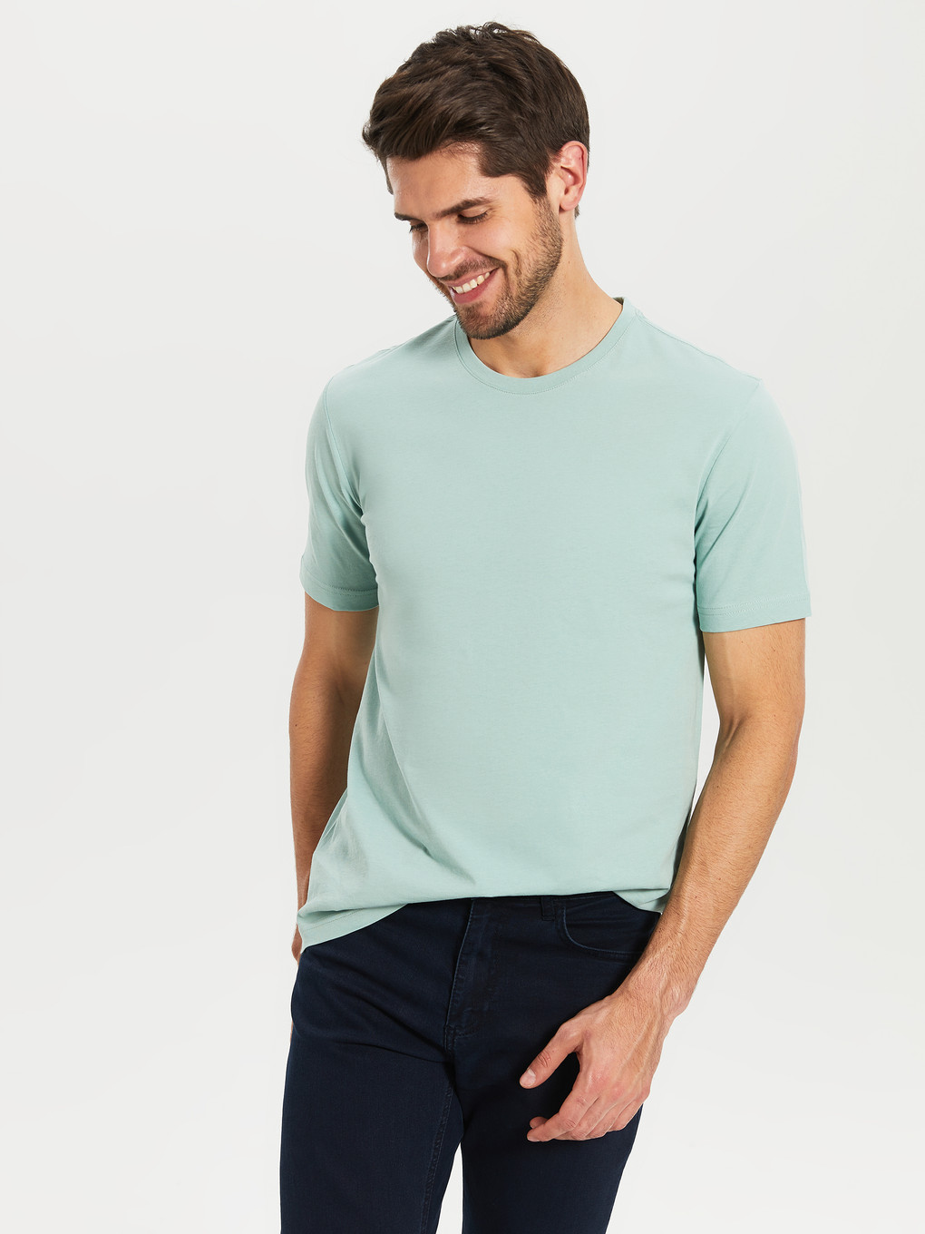 Crew Neck Basic Combed Cotton T-shirt-2