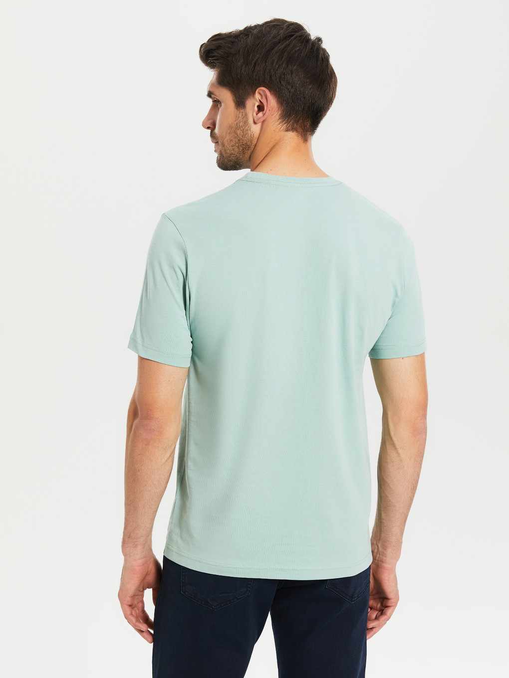 Crew Neck Basic Combed Cotton T-shirt-3