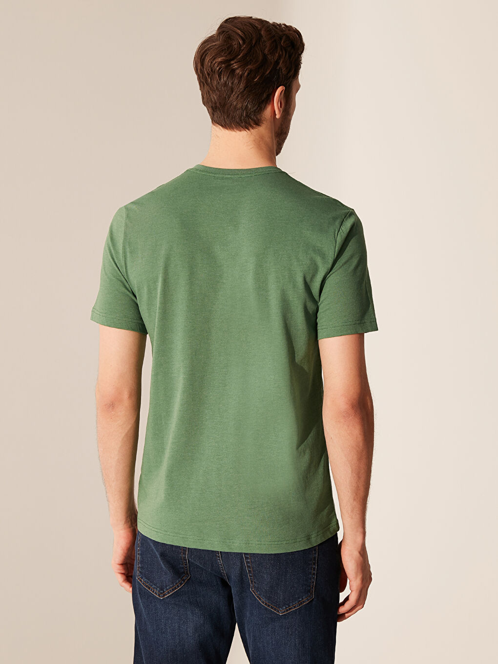 Футболка для чоловіків з V-подібним вирізом, коротким рукавом, базова, бавовняна-2