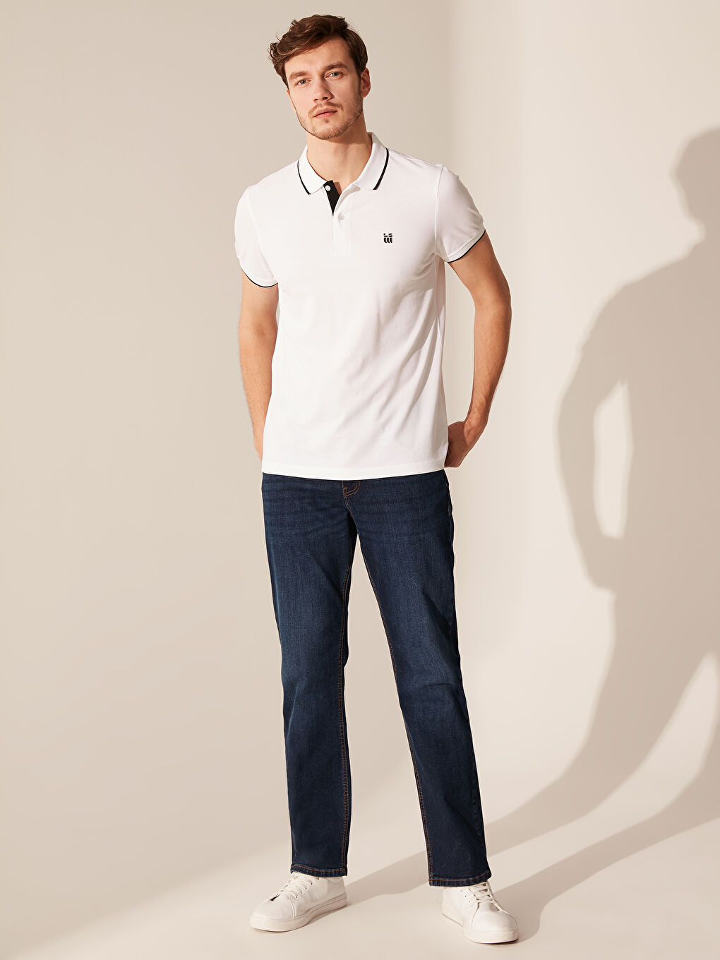 Мужская футболка-поло из пике с короткими рукавами-2