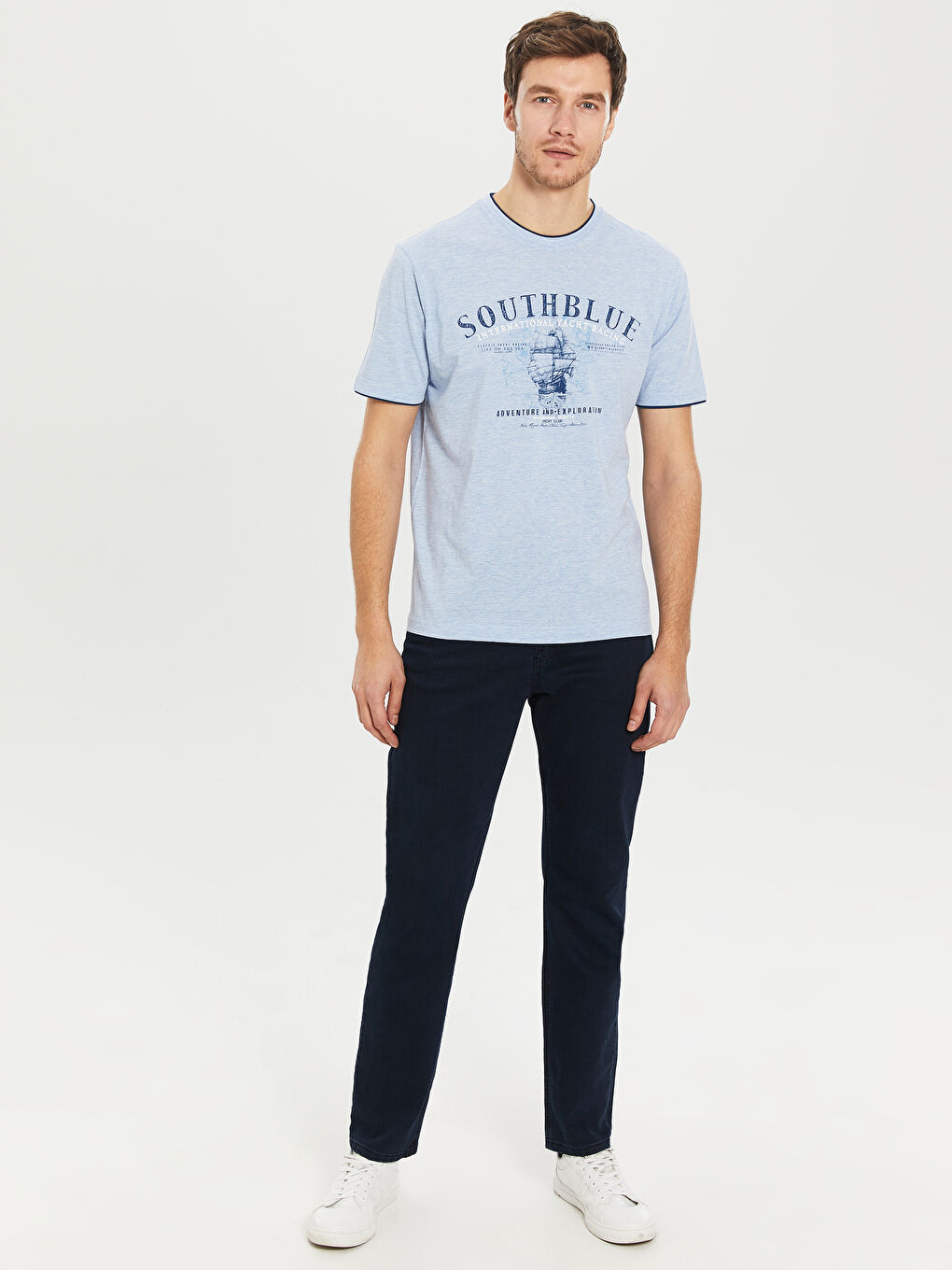 Κοντομάνικη Ανδρική Μπλούζα από Χτενισμένο Βαμβάκι-4