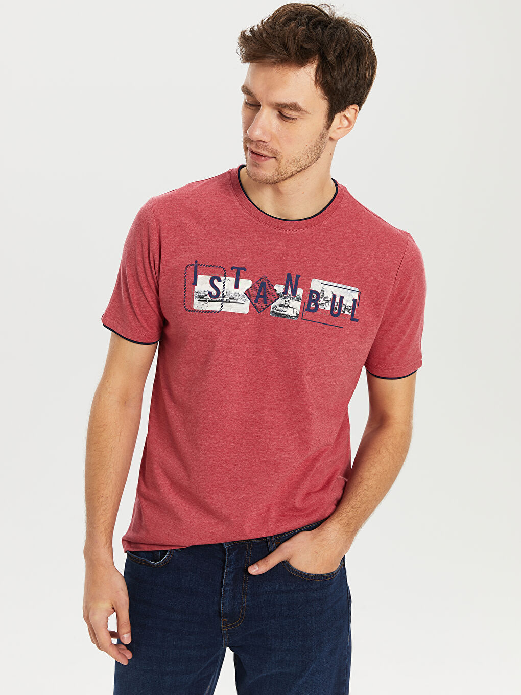 Short Sleeve Combed Cotton Men's T-Shirt-2