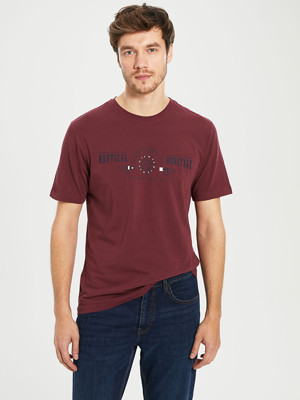 Футболка з коротким рукавом із чесаної бавовни для чоловіків