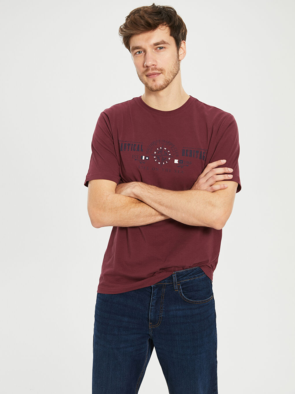 Футболка з коротким рукавом із чесаної бавовни для чоловіків-2