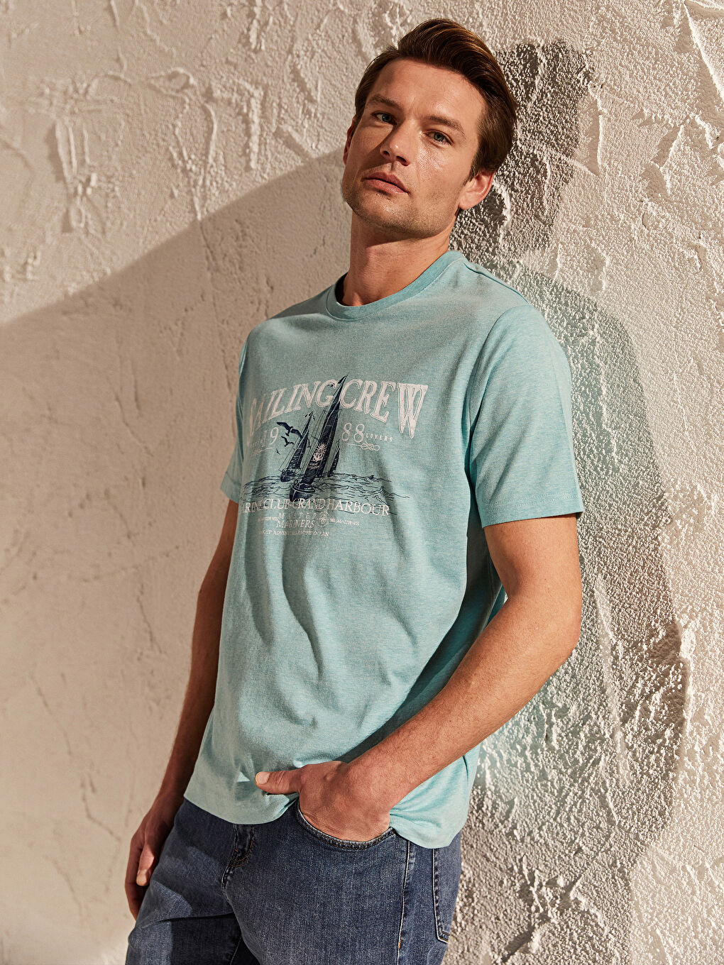 LCWAIKIKI Classic Man GREEN T-Shirt -0S1803Z8-DLU