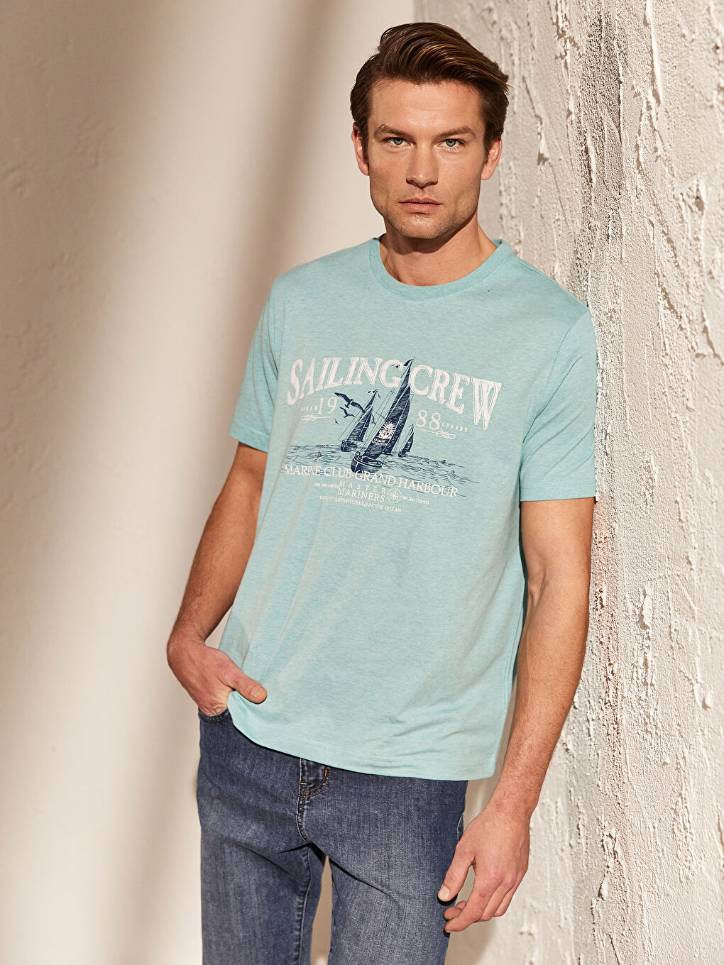 LCWAIKIKI Classic Man GREEN T-Shirt -0S1803Z8-DLU