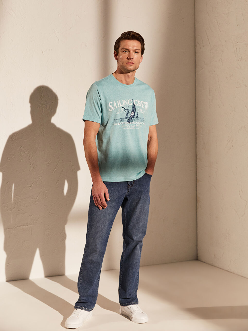 LCWAIKIKI Classic Man GREEN T-Shirt -0S1803Z8-DLU