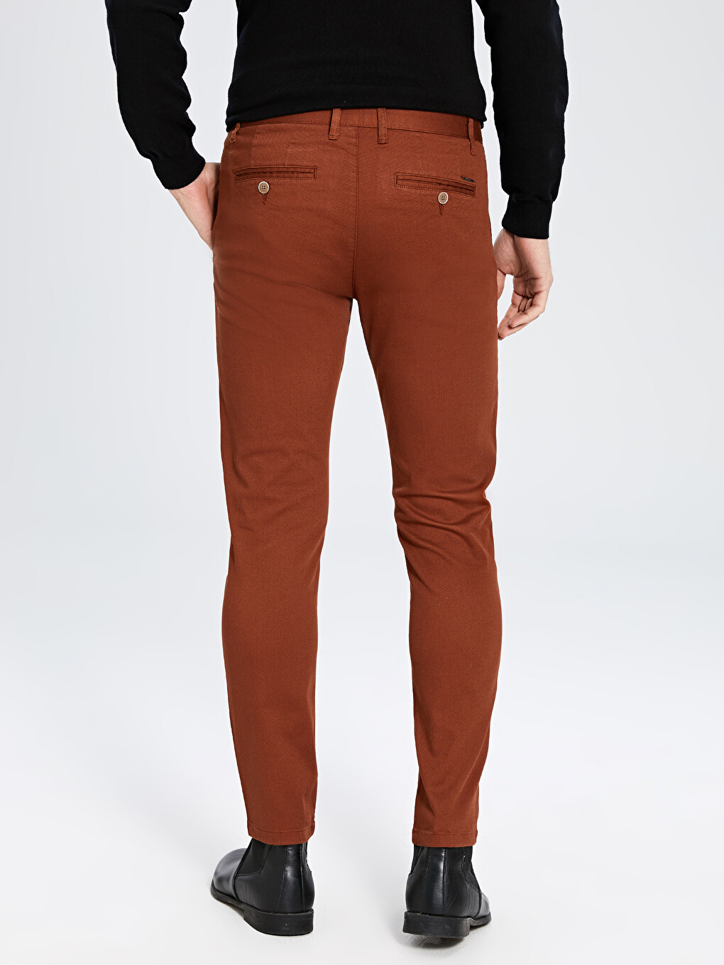 Kırmızı Dar Kalıp Chino Pantolon-3