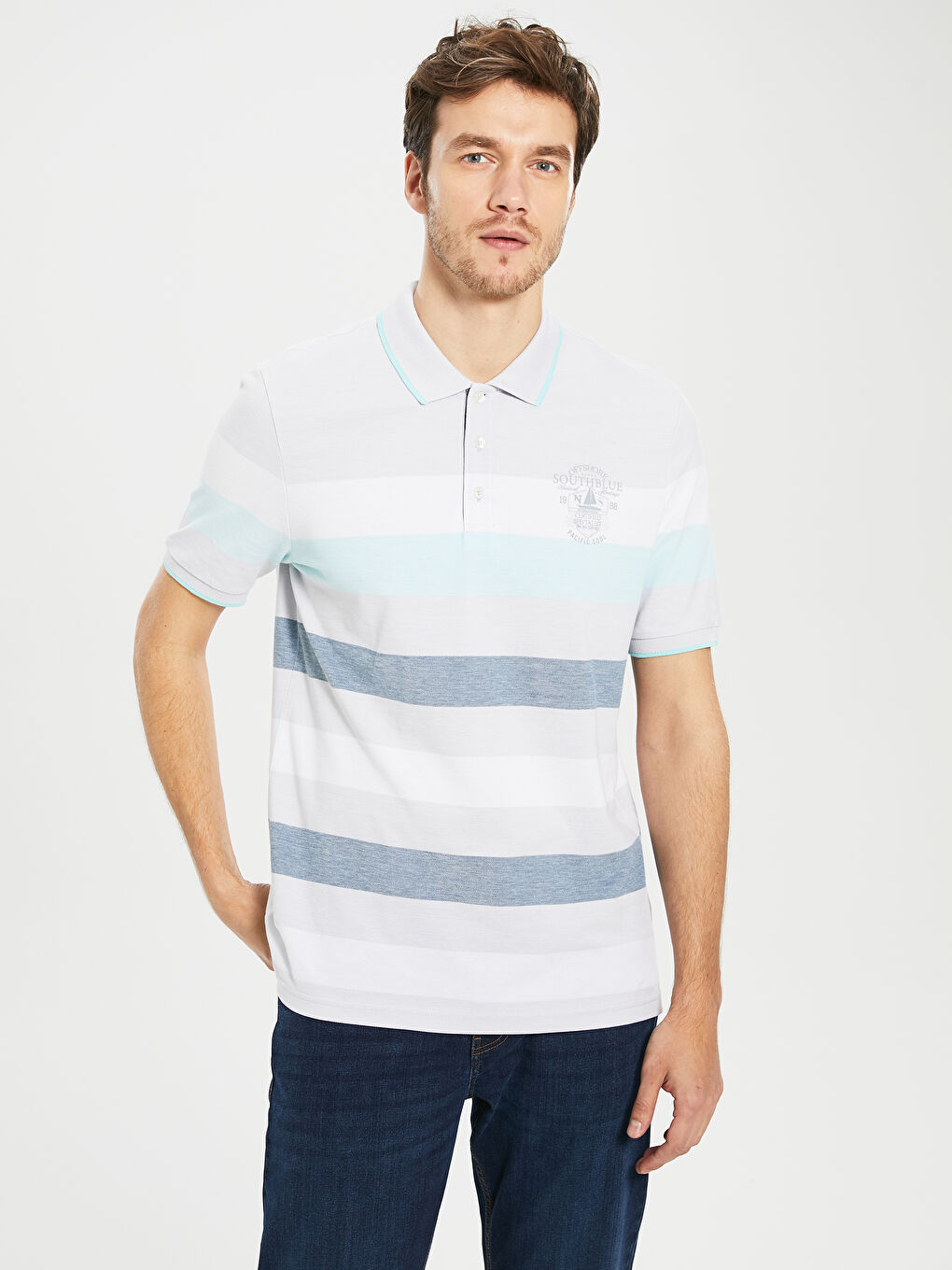 Turkuaz Kısa Kollu Erkek Tişört