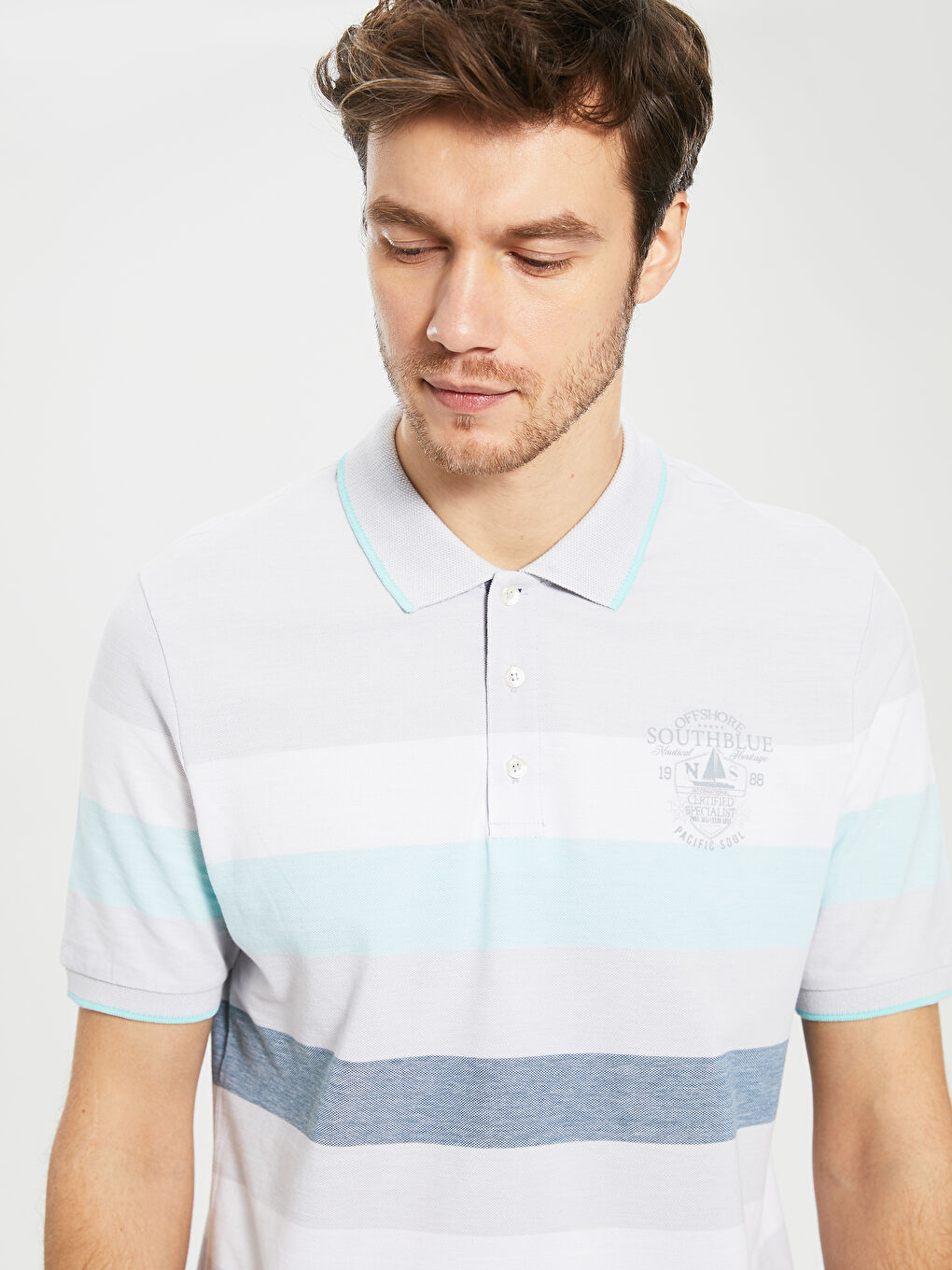 Turkuaz Kısa Kollu Erkek Tişört-2