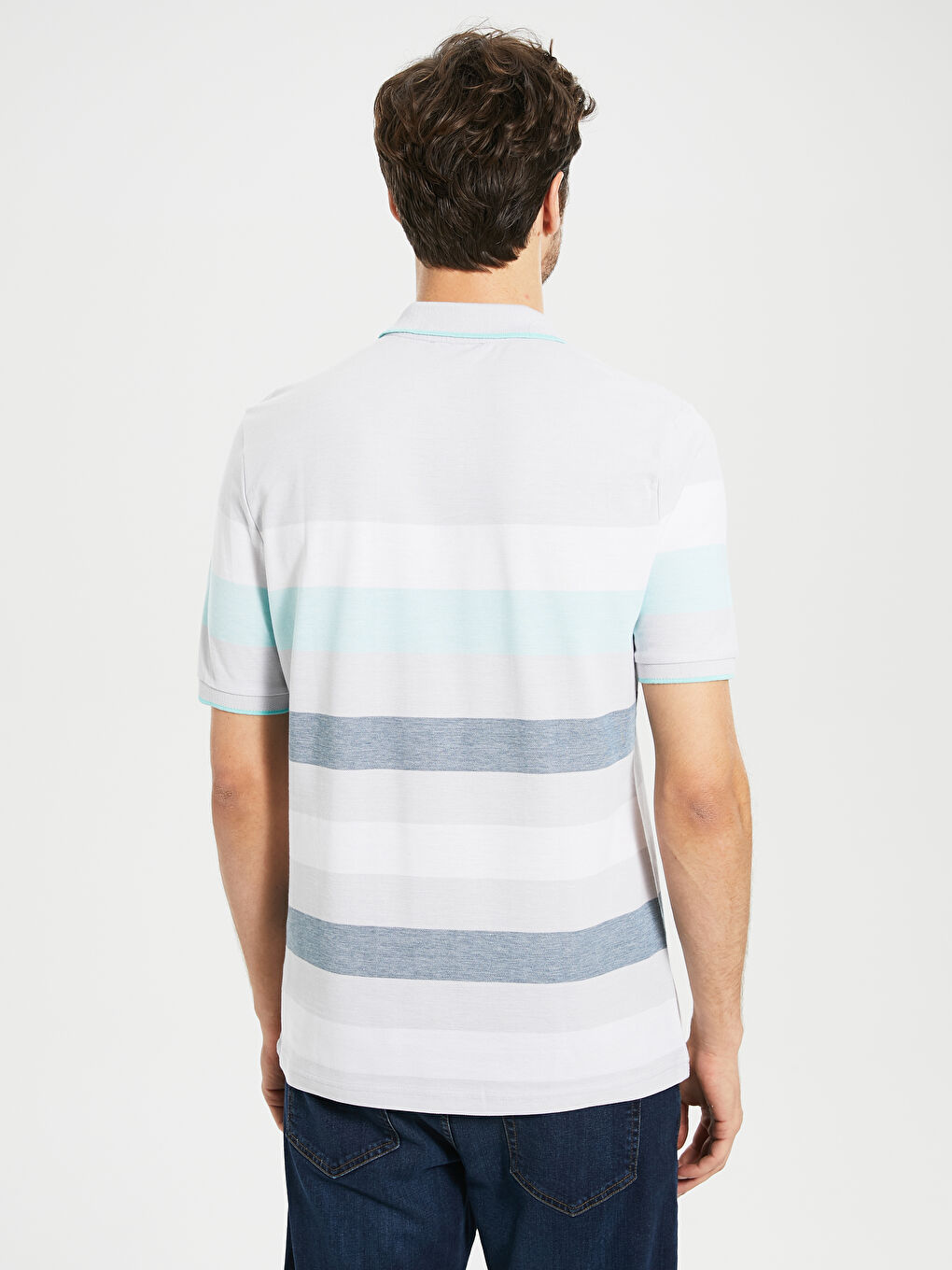 Turkuaz Kısa Kollu Erkek Tişört-3