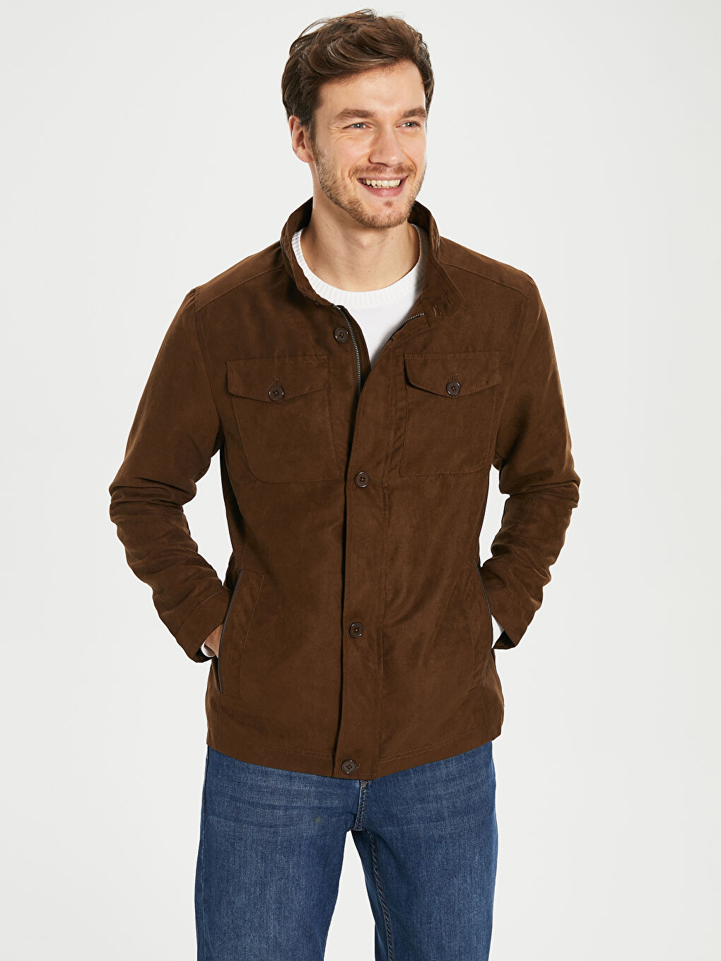 LCWAIKIKI Classic Man BROWN Faux Leather Coat -0S2013Z8-ECD