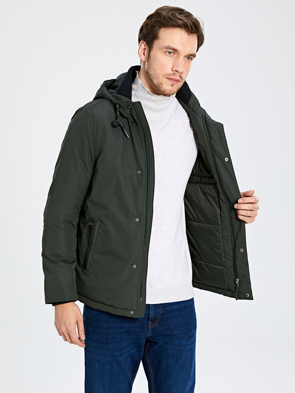 Стандартный мужской дождевик с капюшоном-2