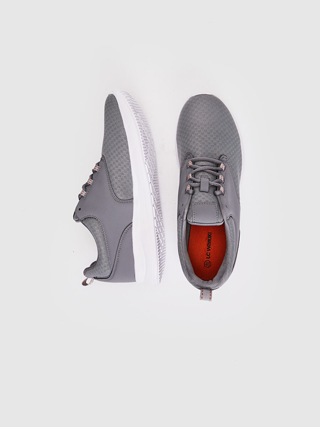 Gri File Detaylı Bağcıklı Erkek Aktif Spor Ayakkabı-1