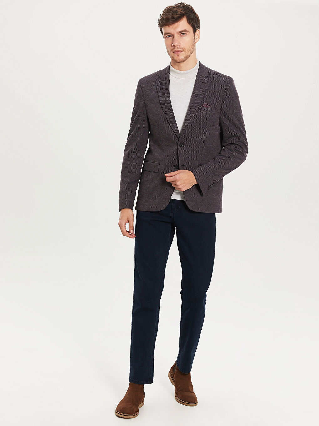 Bordo Erkek Blazer Ceket-3