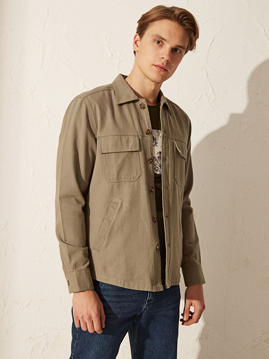 Мужчины Хаки Рубашка-2