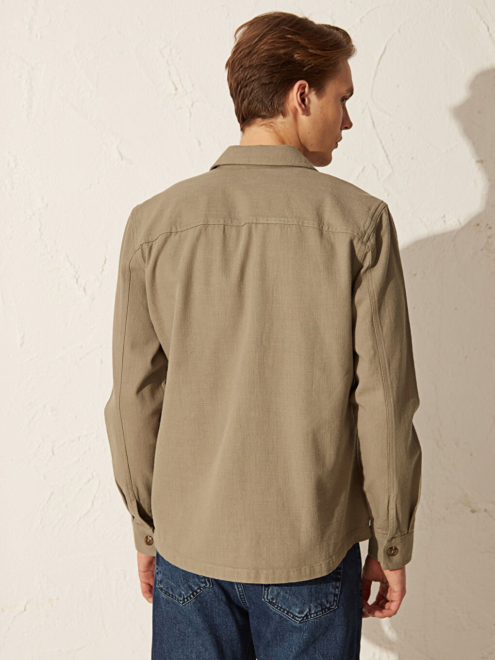 Мужчины Хаки Рубашка-4