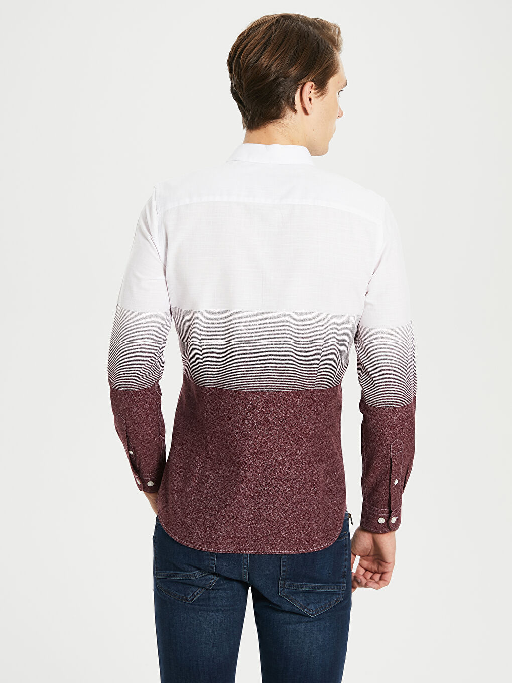 Bordo Poplin Erkek Gömlek-2