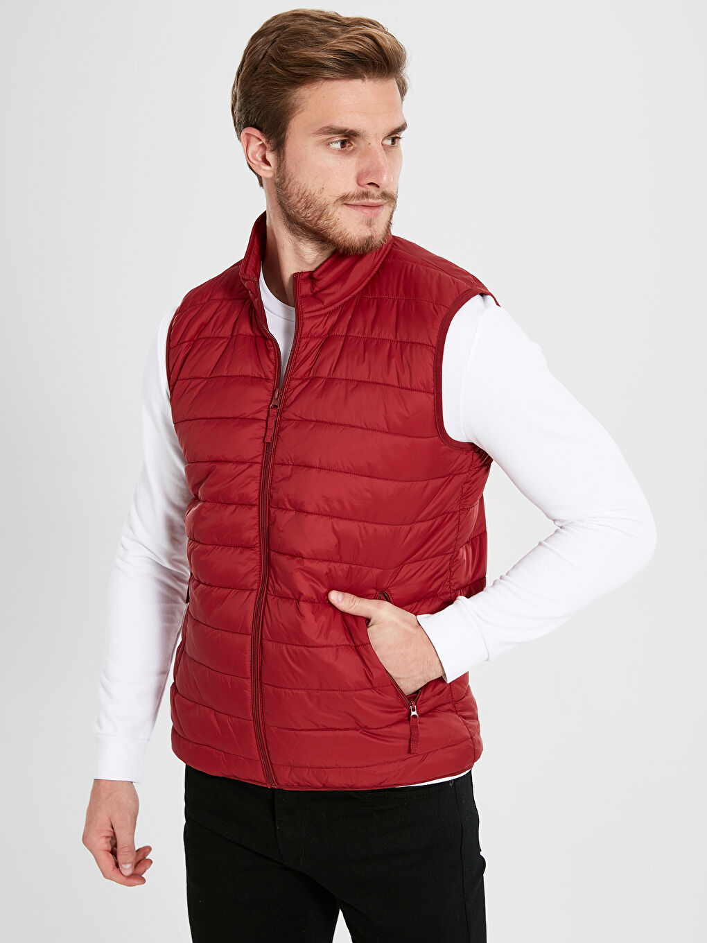 Мужчины Красный Жилет-2