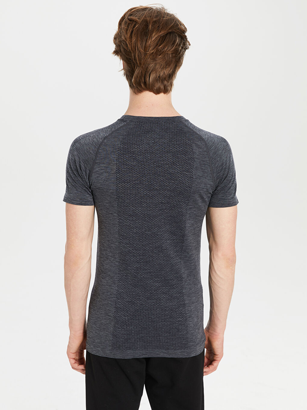 Antrasit Melanj Spor Tişört-5