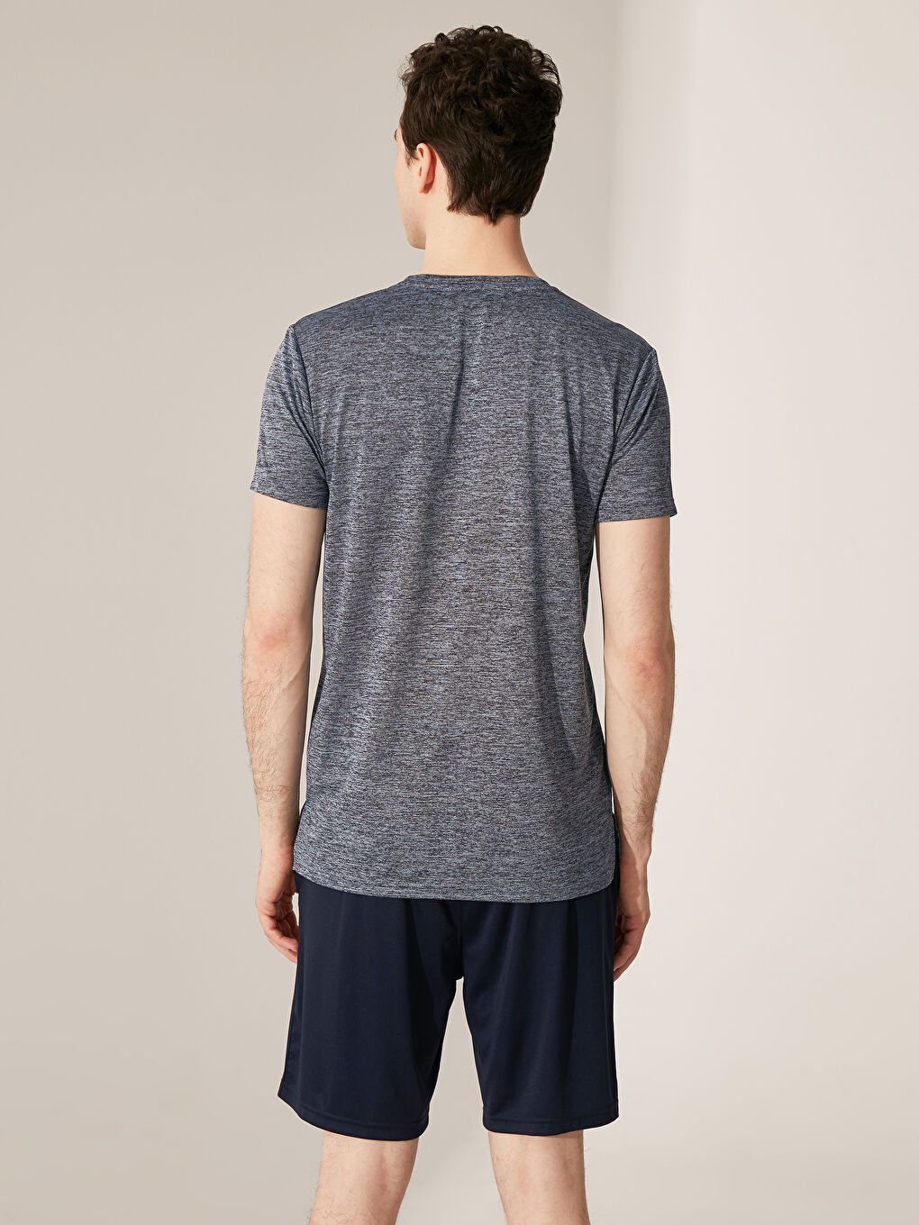 Orta Mavi Spor Tişört-2