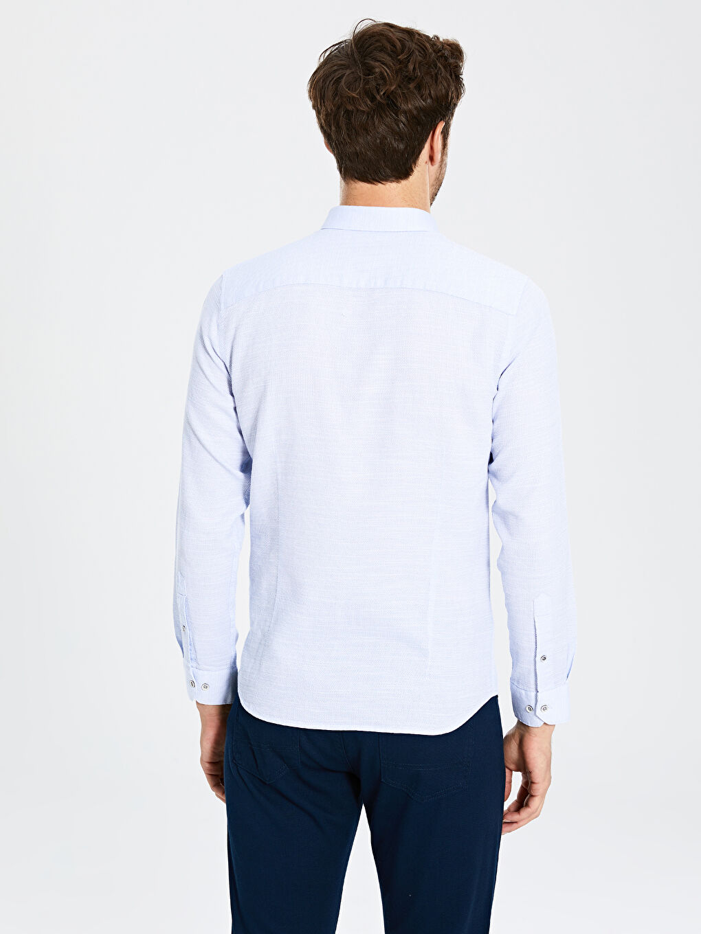 Mavi Slim Fit Uzun Kollu Erkek Gömlek-2