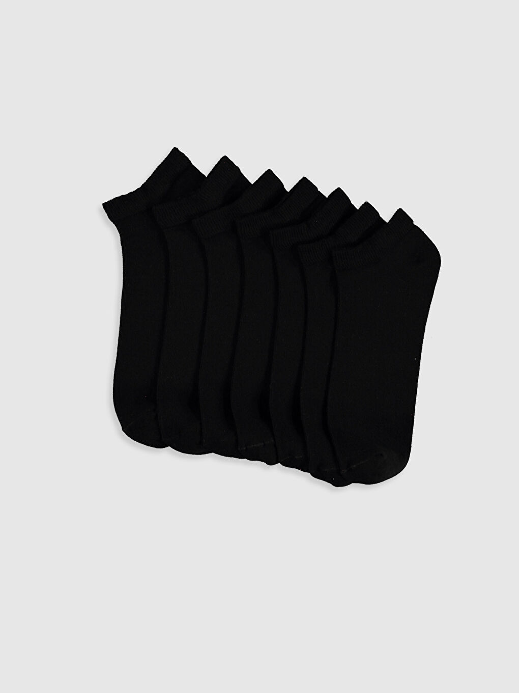 Siyah Düz Erkek Patik Çorap 7'li