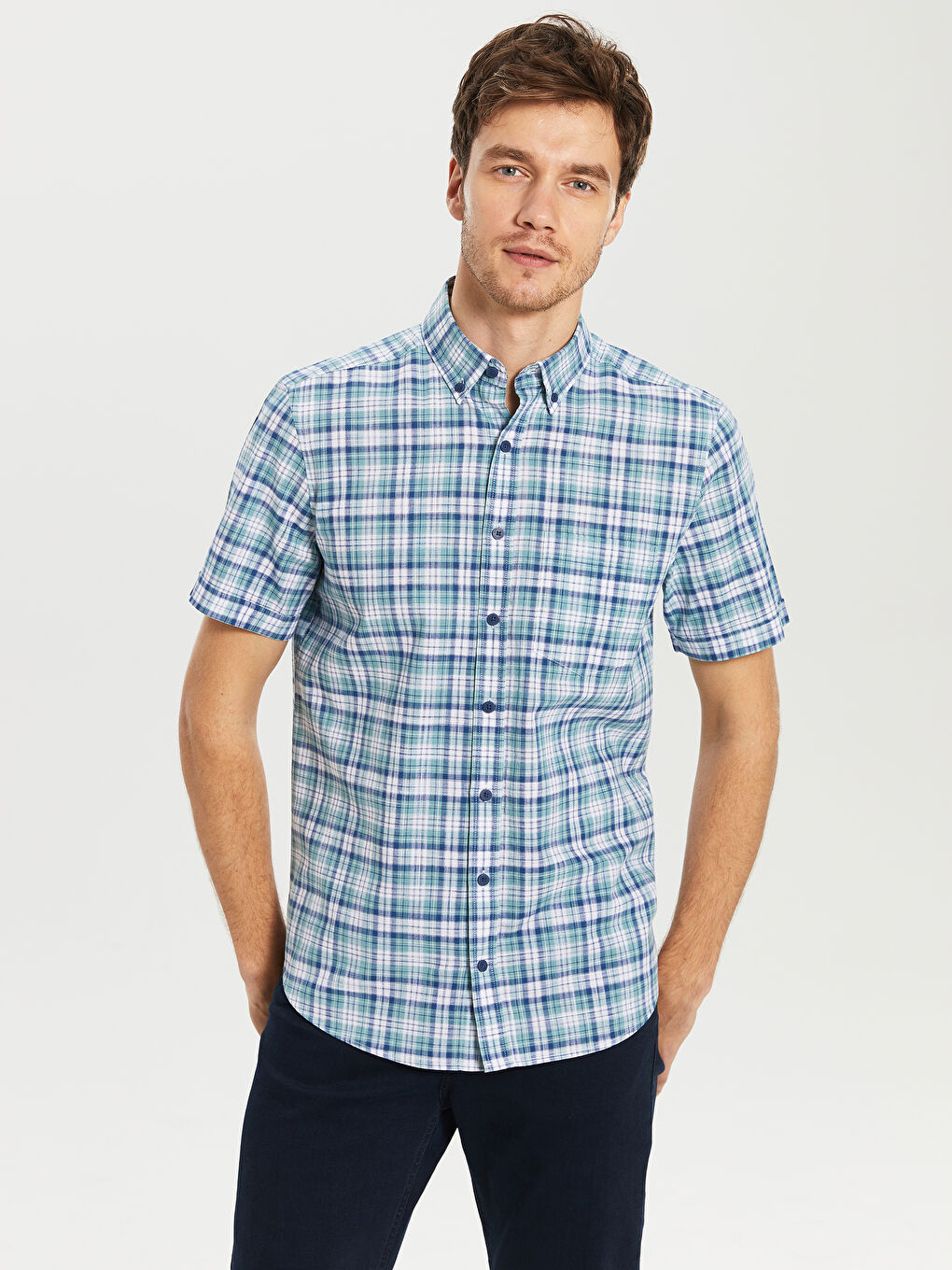 Mat Yeşil Ekoseli Gömlek