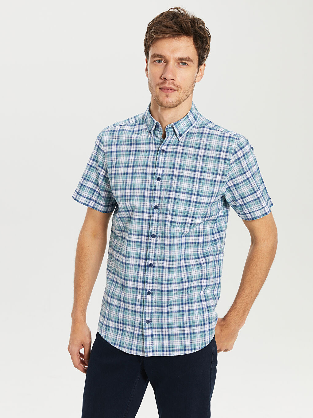 Mat Yeşil Ekoseli Gömlek-2