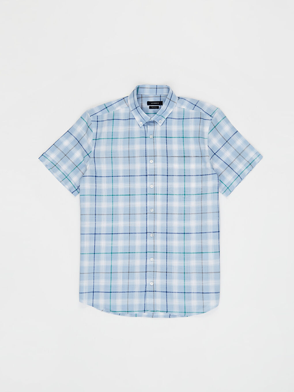 Chemise homme coupe classique en popeline à manches courtes-1