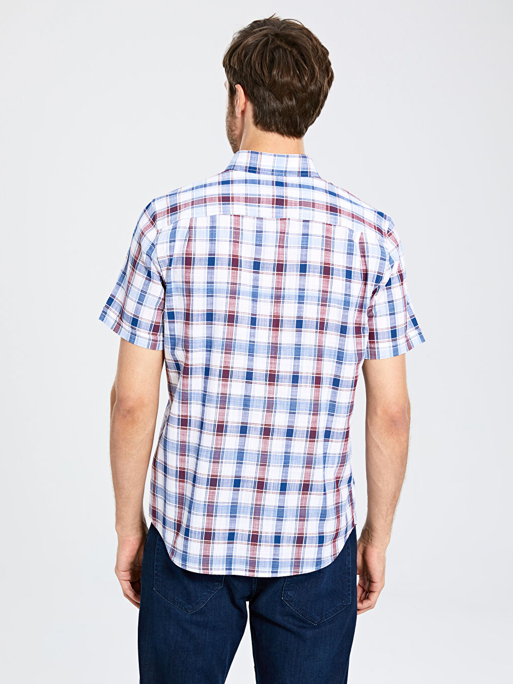 Kırmızı Poplin Erkek Gömlek-4