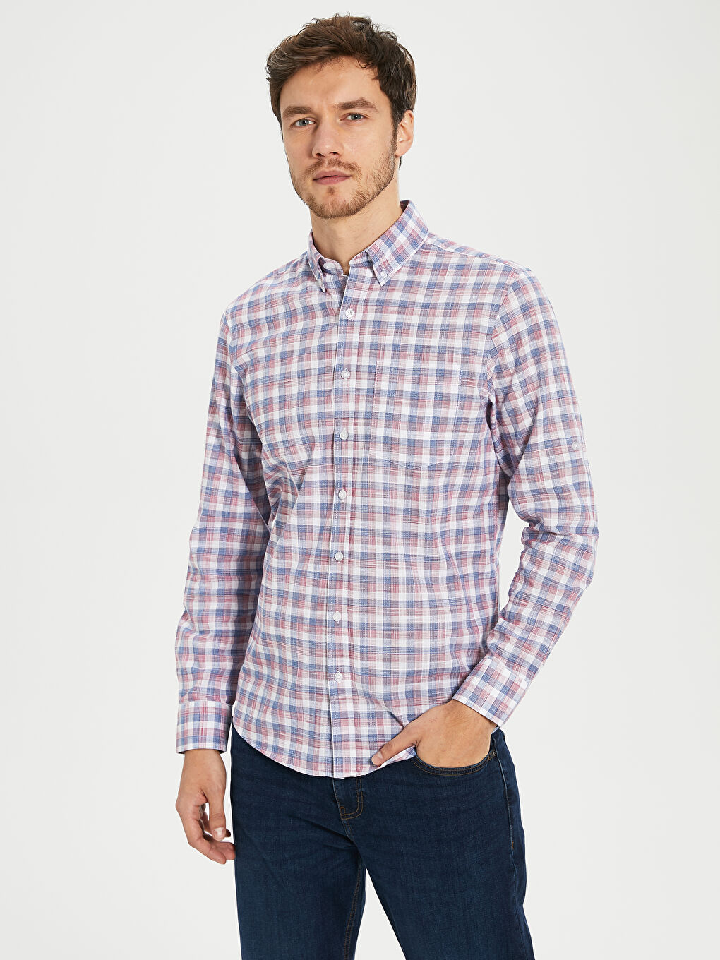 Chemise manches longues coupe régulière  -1