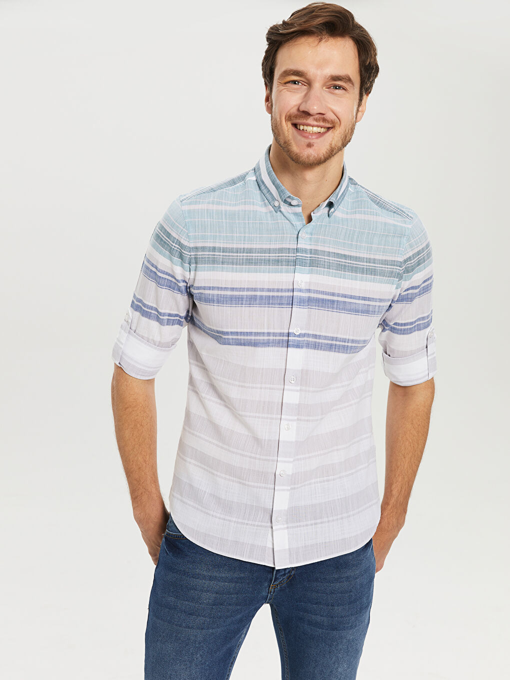 Yeşil Poplin Erkek Gömlek