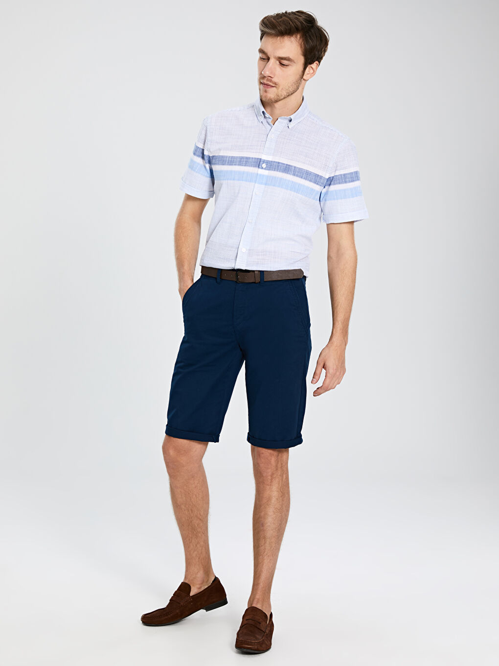 Mavi Poplin Erkek Gömlek-2