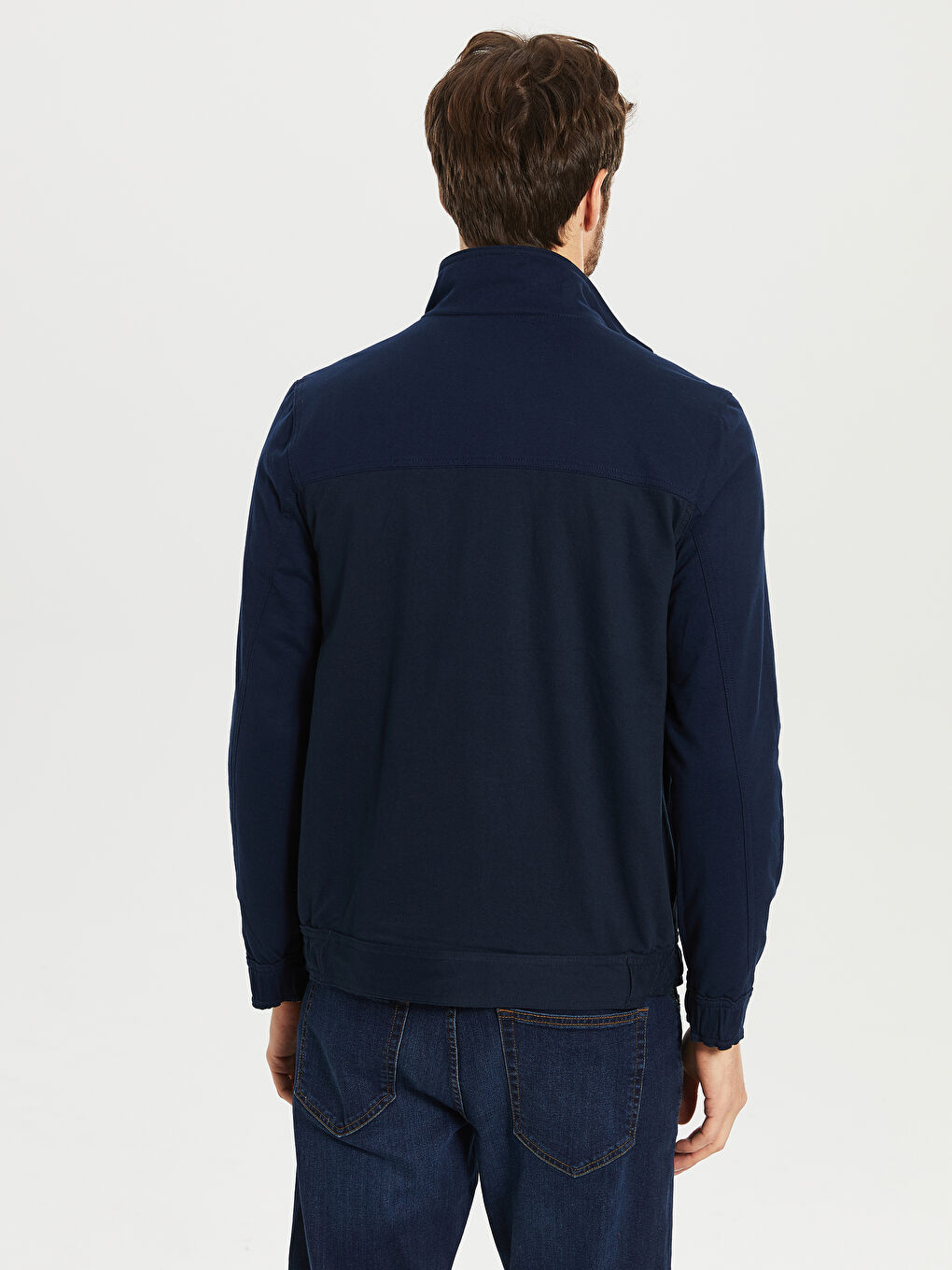 Sarı Standart Kalıp Dik Yaka İnce Erkek Mont-6