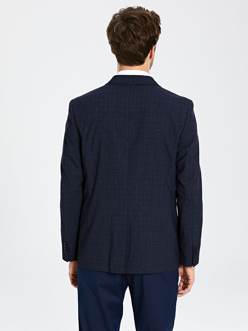 Lacivert Standart Kalıp Erkek Blazer Ceket-3