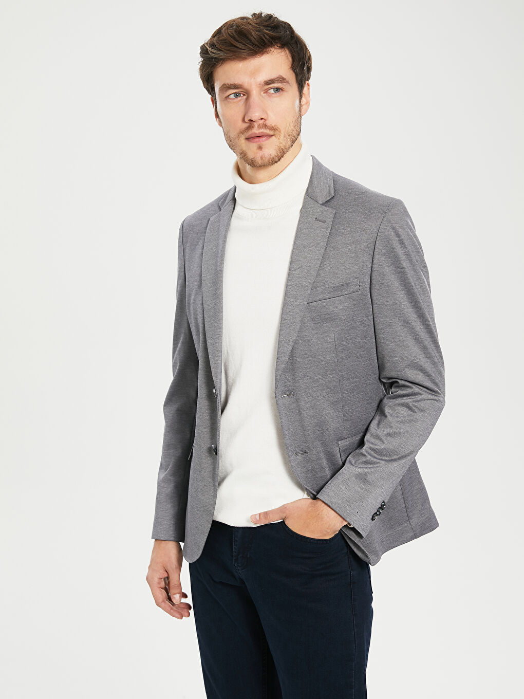 Gri Erkek Blazer Ceket-1