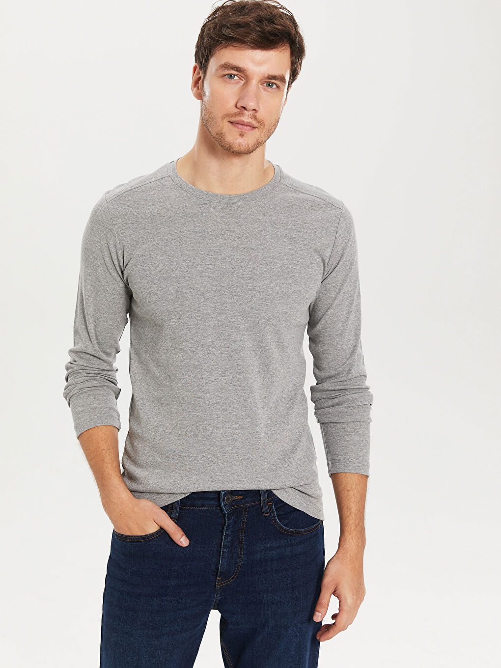 Gri Penye Erkek Tişört