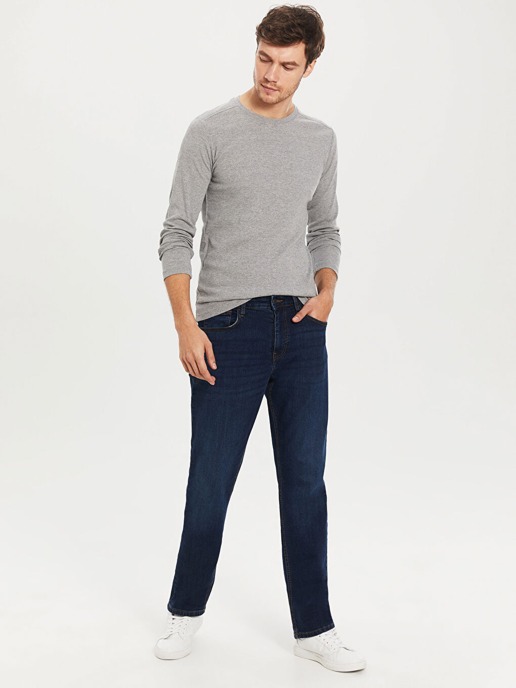 Gri Penye Erkek Tişört-3